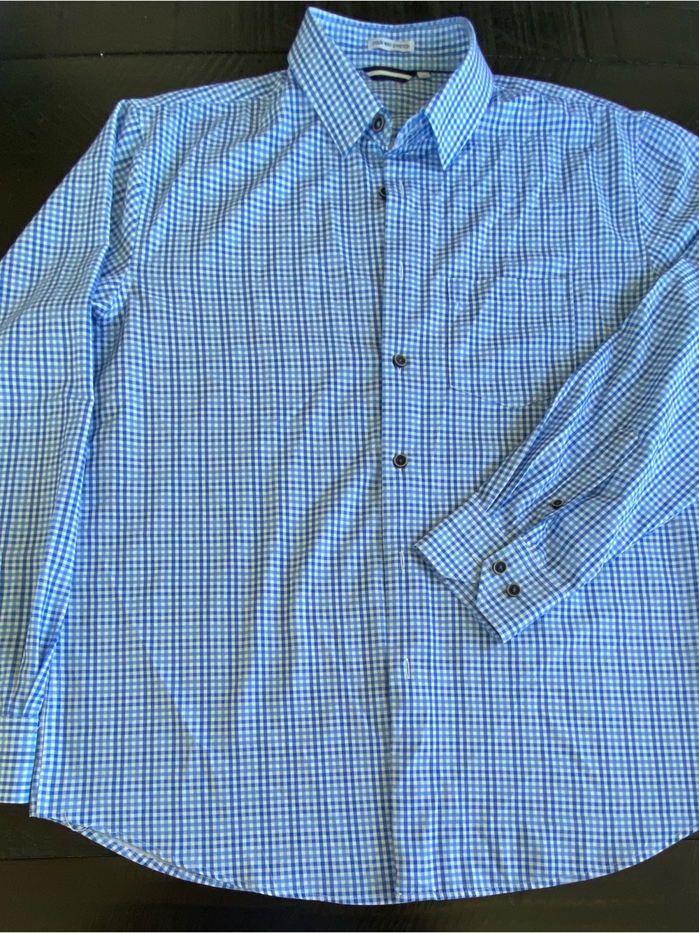 Men's Blue Gingham Button-Down Shirt